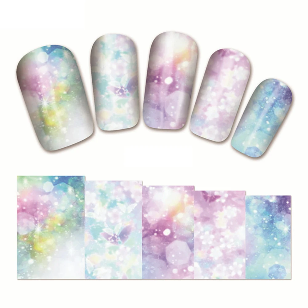 Оберточные наклейки для ногтей украшение женские водные переводки вечерние