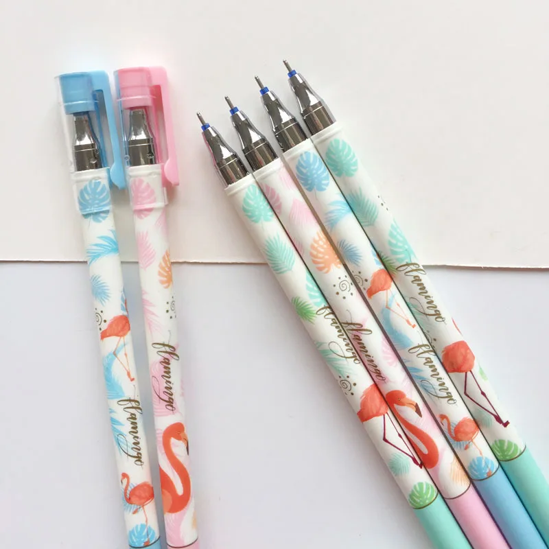 

3pcs Creative Stationery Student Flamingo Gel Pen 0.5mm Full Needle Blue erasable ink pen School Supplies Office Supplies 0.5