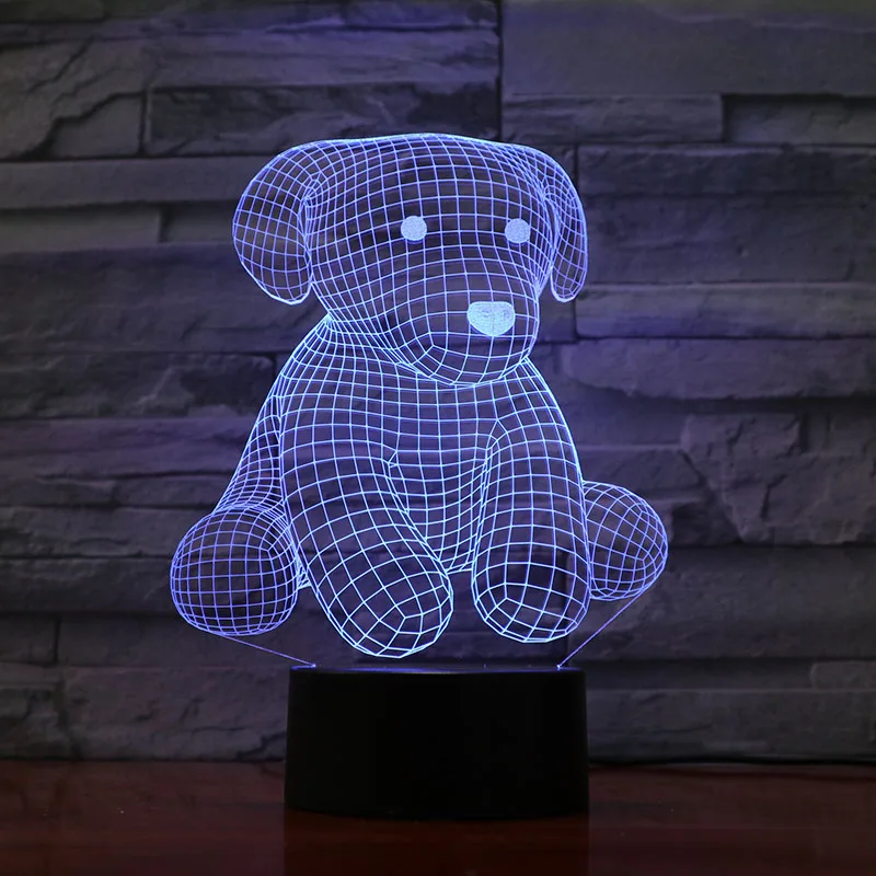Nighdn 3D Lamp Creative7/16Colors Night Lights Novelty Illusion Bedrooom BearToy for Home Decorative Light Holiday Gifts | Освещение