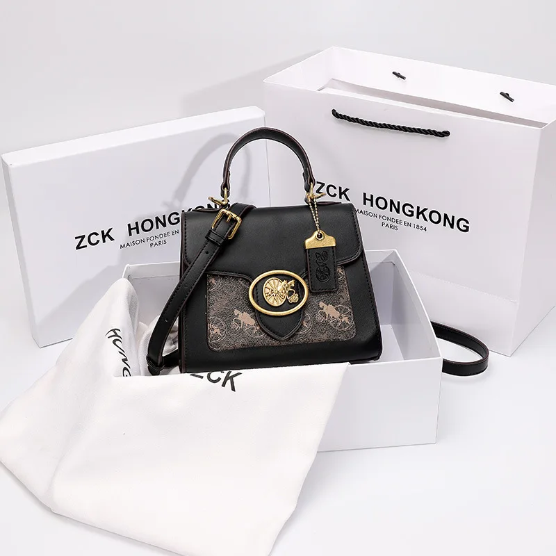 

2021 New Fashion Famous Luxury Brand Ladies High-quality Genuine Leather Retro Printing Flap Handbag Crossbody Shoulder Bag Cc