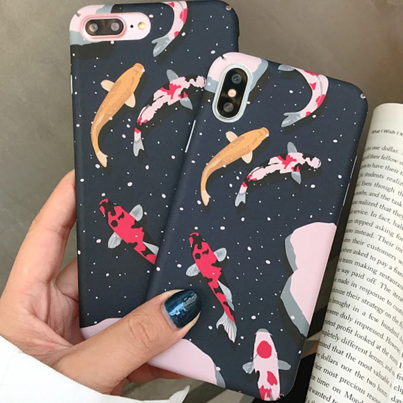 Чехол для телефона с рисунком счастливой рыбы из мультфильма iPhone 6 6s 7 8 Plus X Xs XR Max