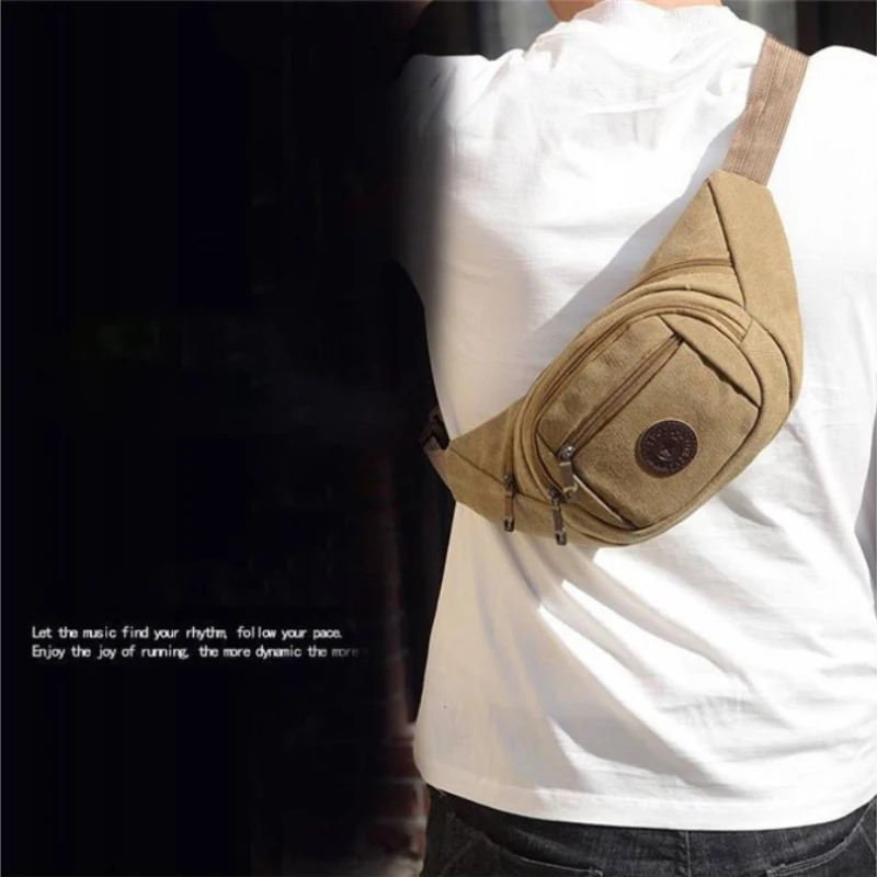 

Man Waist Belt Bag Fanny Packs Fashion Multifunction Outdoor Canvas Bum Bag Tactical Running Bag Storage Pouch For Men Organizer