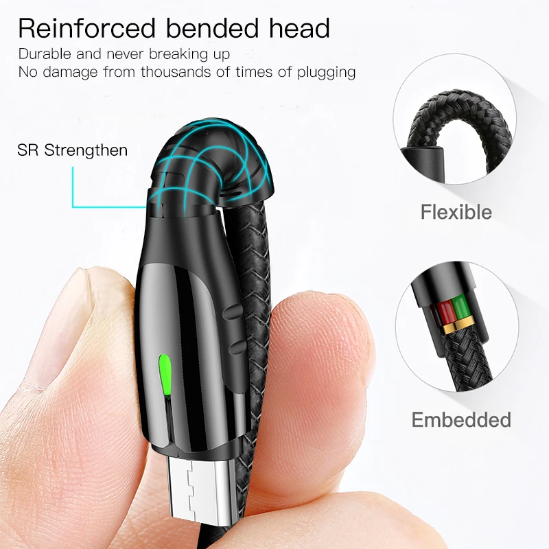 

Yesido 2.4A Led lighting Micro USB Cable For Huawei Mate Samsung Xiaomi LG Fast Charger Android Data Cable USB Phone Cord