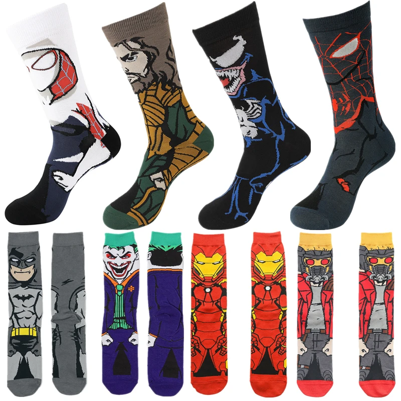 Хлопковые носки для косплея клоуна супергероя звезда лорд Веном Гвен Майлс