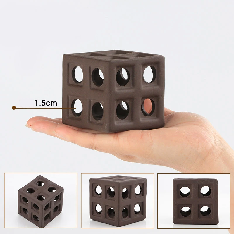 

1Pc Aquarium Landscaping Decoration Purple Sand Fish Shrimp Special-Shaped Shelter Jar Reproduction Pottery Aquarium Ornaments