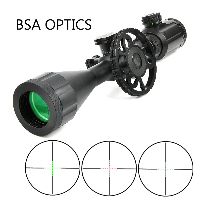 BSA оптика STS 4-16x44 оптический прицел RGB с подсветкой тактический прицел боковой Параллакс Регулировка снайперского охотничьего прицела