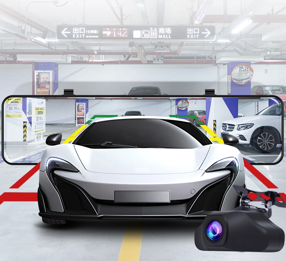 Автомобильный видеорегистратор Android 8 112 дюйма Wi Fi GPS навигация 4G зеркало заднего