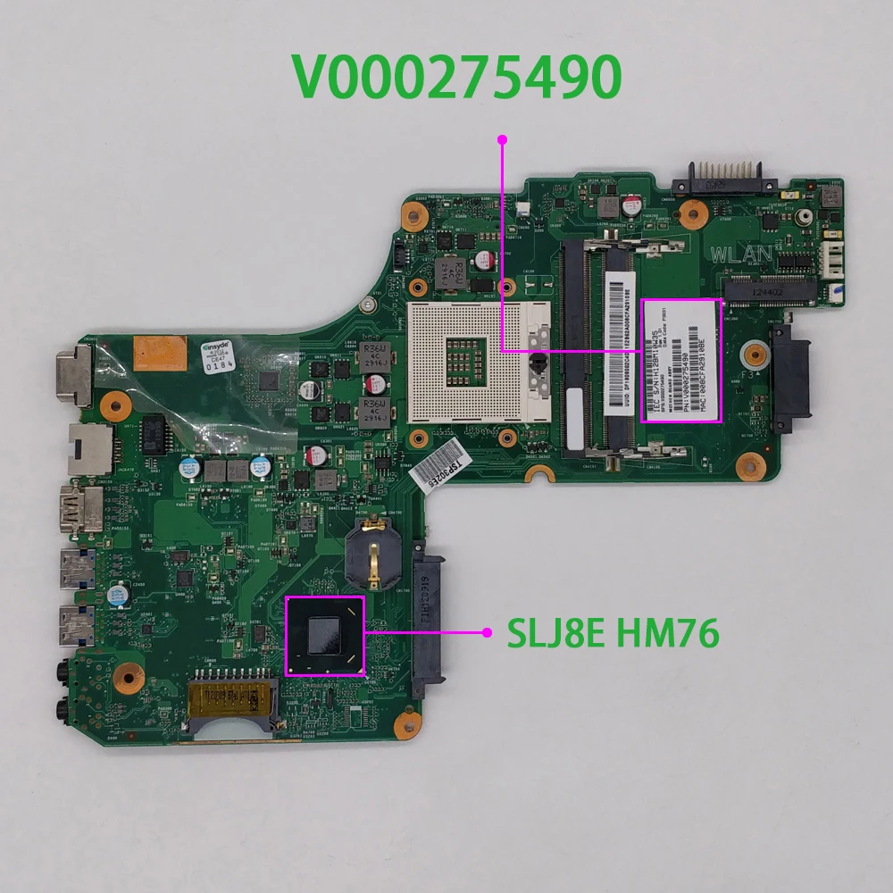 Genuine V000275490 DK10F-6050A2541801-MB-A02 Laptop Motherboard Mainboard for Toshiba Satellite L850 L855 Notebook PC