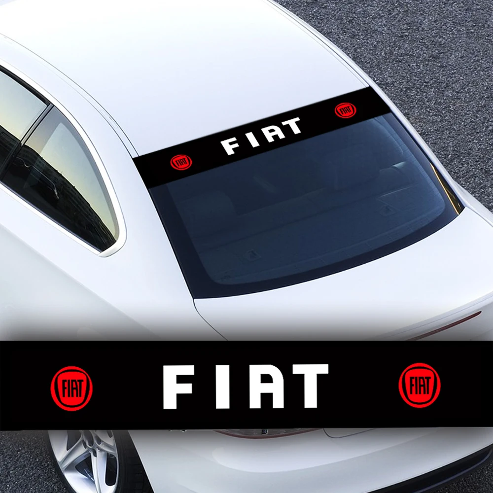 

Reflective Car Front Rear Windshield Vinyl Banner Decal Sticker Auto Decoration For Fiat Panda Bravo Punto Linea Croma 500 595