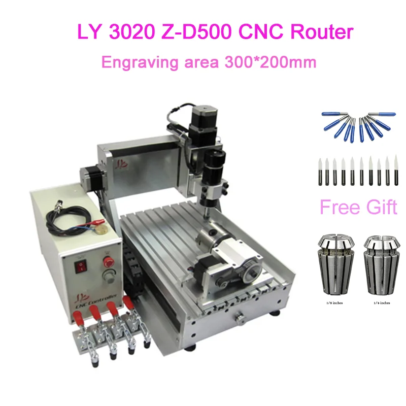 LY 3020 фрезерный станок с ЧПУ для гравировки печатных плат шпинделем 500 Вт|Фрезы по