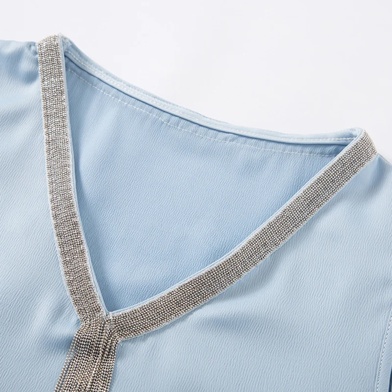 2020 летние новые женские топы с v-образным вырезом и кисточками однотонные