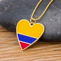 aibef wholesale romantic heart yellow blue copper necklace gold charm jewelry women pendant choker necklace gift for birthday