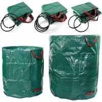 300l120l60l green large capacity heavy duty garden waste bag durable reusable waterproof pp yard leaf grass container storage