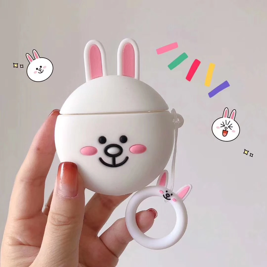 Милый 3D мультфильм анти-осень Nani медведь коричневый медведь силиконовый наушник чехол для Apple AirPods 1/2 беспроводной bluetooth чехол для гарнитуры