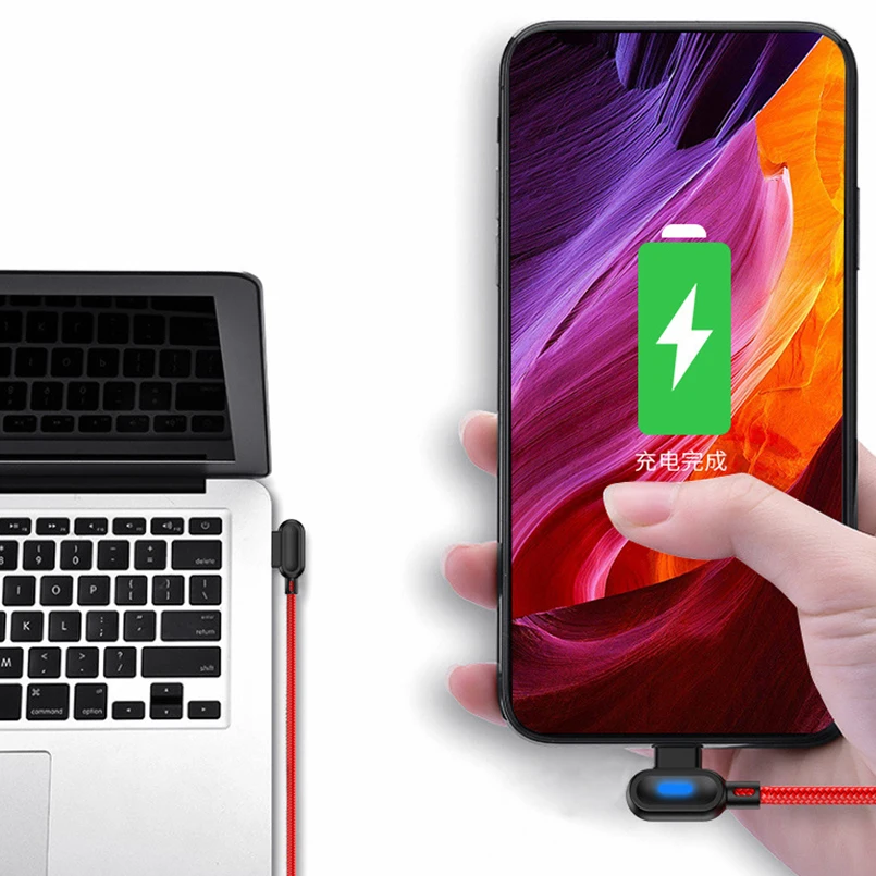 Кабель USB Type C для быстрой зарядки с углом 90 градусов|Кабели мобильных телефонов| |