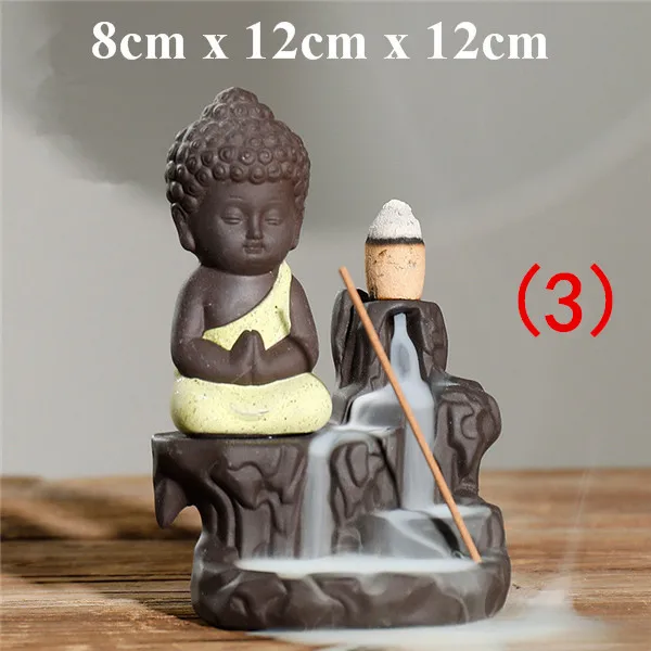 Little Monk 3 24 вида креативный держатель для благовоний керамический обратный поток водопад дымовая курильница домашний декор Teaho использование - Цвет: Little Monk 3