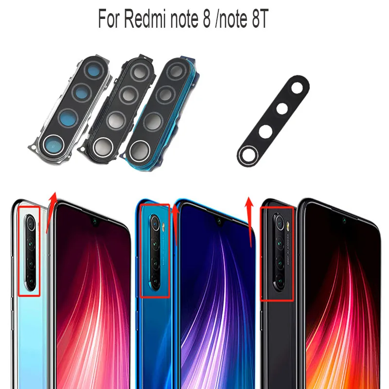 Стекло для задней камеры Xiaomi Redmi Note 8 8T стекло объектив с крышкой держатель рамы и