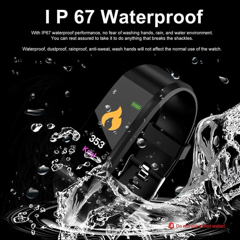 

ID115 Fashion Sport Smart Watch Men Call Message Information Reminder Heart Rate Detection Pedometer Calories Fitness Bracelet