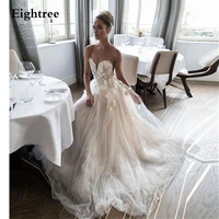 eightree elegant boho a line wedding dresses 2021 sweetheart lace 3d flower tulle beach mariage gowns princess vestidos boda