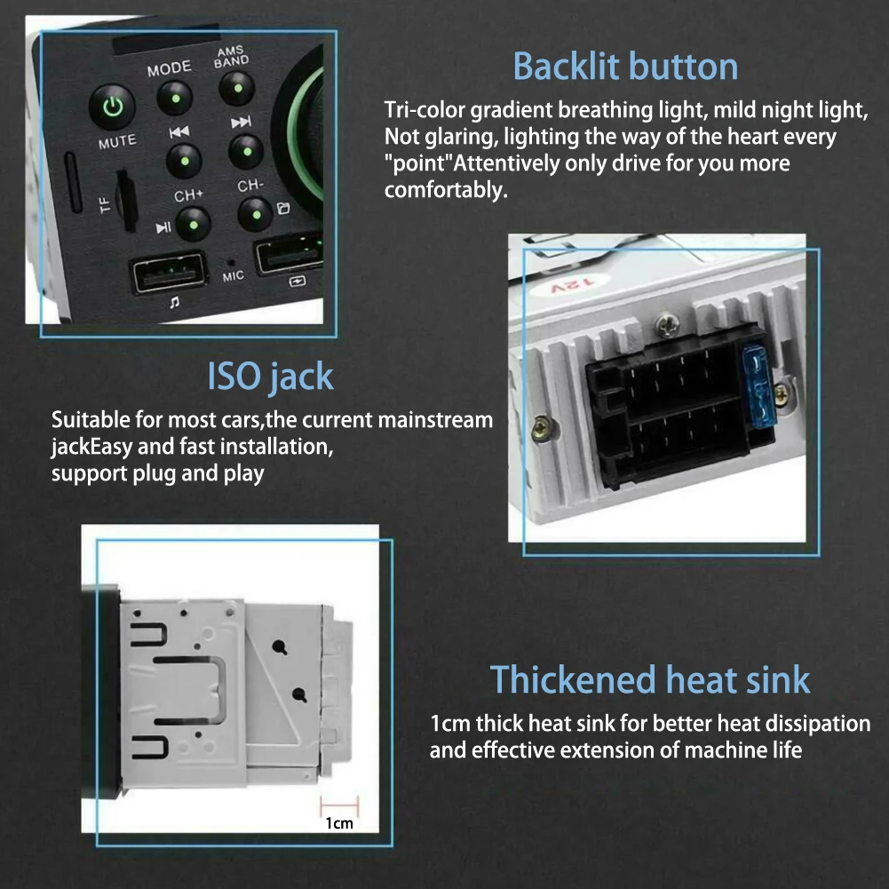 

4.1" HD 1 Din Car Radio Stereo Replace WMA Bluetooth AUX In-Dash MP5 Udisk Player Radio Station With Remote Control Car Audio