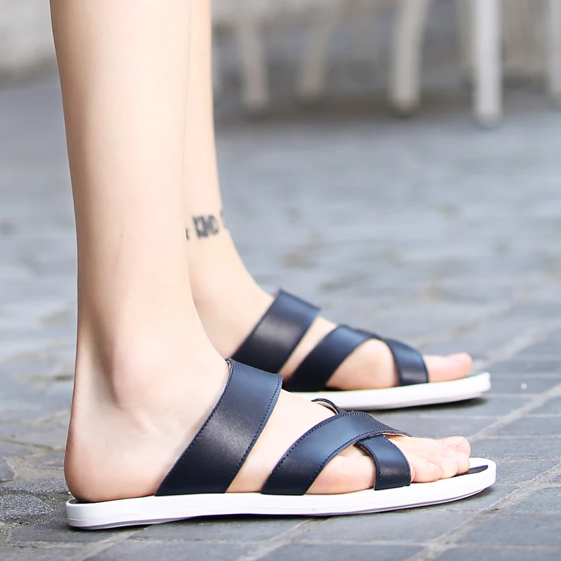 

Slapi Sandals Shoes Men Sandale Homme Ete Sandali Da Uomo Flip Flops Men's Leather Chancla Hombre Sandalias Cuero De Para