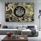 Пиратская Карта Карибского Мао Куна, киноплакаты и принты, Череп, Карта сокровищ, Картина на холсте, настенное искусство, картины, украшение