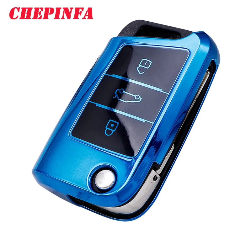 Чехол для автомобильного ключа из ТПУ защитный чехол с полным покрытием Volkswagen VW