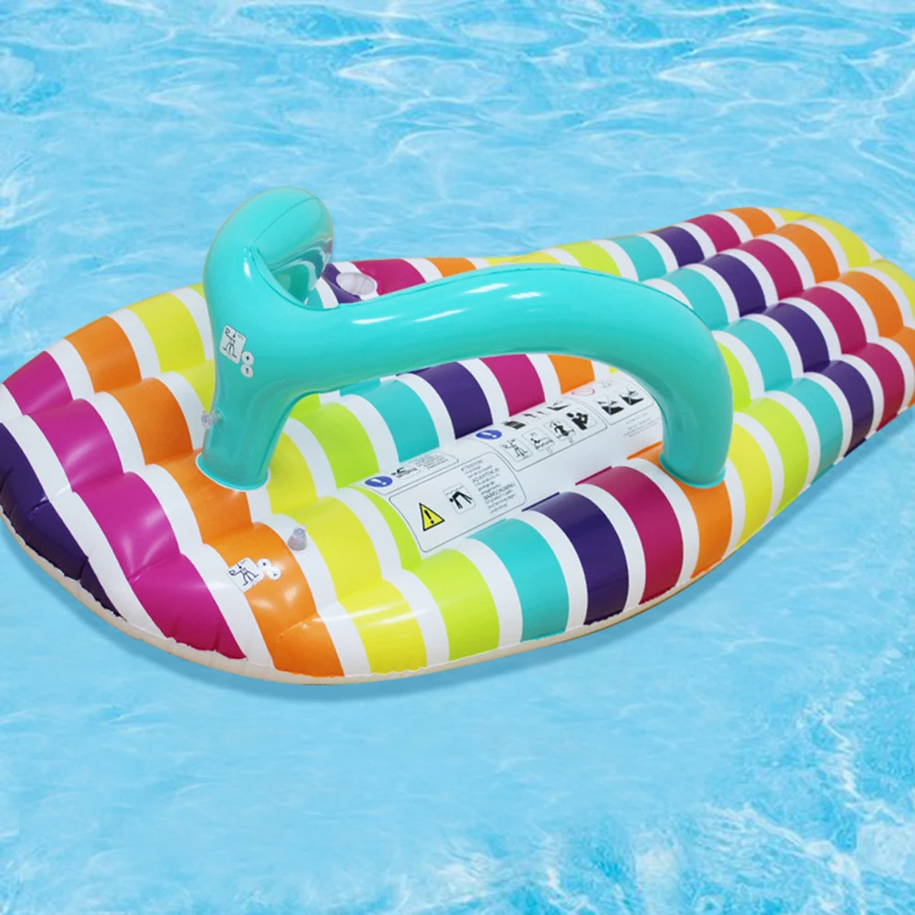 

Inflatable Striped Water Slippers Floating Row Bed Fashion Slice Flip Flop Swimming Ring Air Cushion Slippers Water Swimming