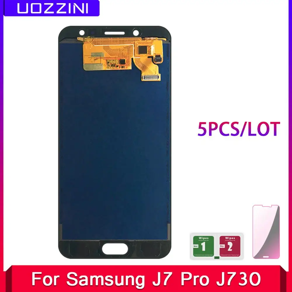 5 шт./лот ЖК-дисплей дюйма для SAMSUNG Galaxy J7 Pro J730 2017 дигитайзер сенсорного экрана в