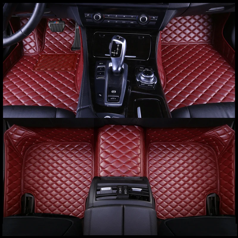 Custom leather car floor mats for Alfa Romeo Giulia Stelvio 2017 2018 Custom foot Pads automobile carpet car foot mats