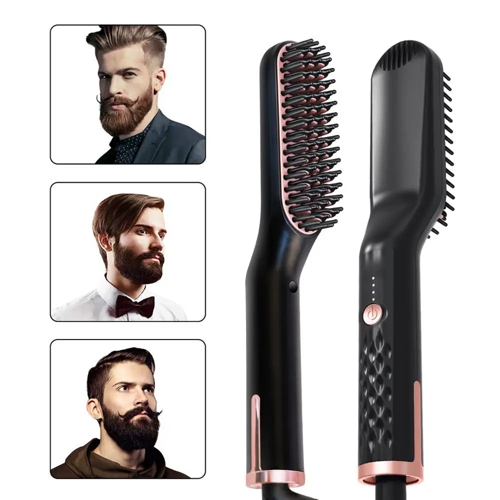 

Professional Beard Straightener Iron brush Hot Comb Hair Straightening for women Ceramic Hair Straightener Brush Styling Tools