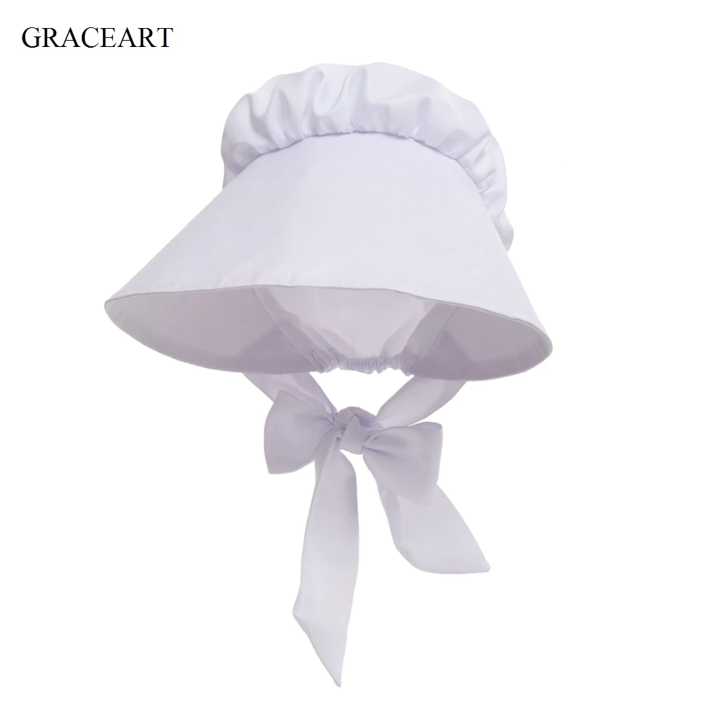 womens pilgrim victorian bonnet oversized maid cosplay hat free global shipping