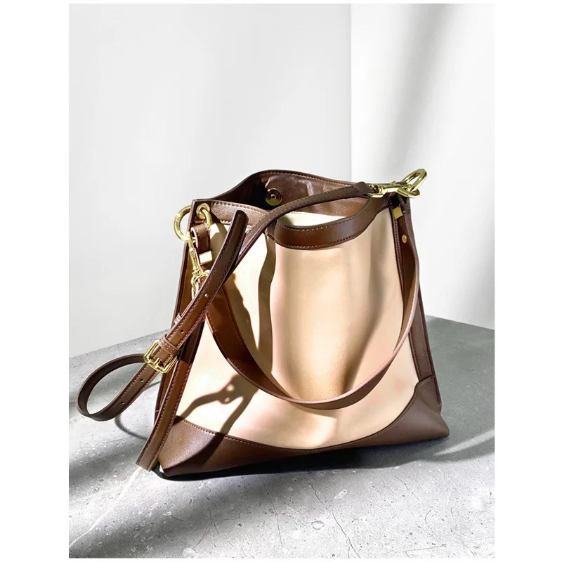 

Fashion Genuine Leather Bucket Bag High Quality Women Shoulder Bag Sac A Main Femme Sac A Main
