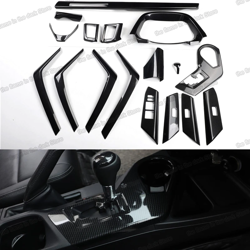 

lsrtw2017 carbon fiber abs car interior accessories dashboard trims for toyota rav4 2012 2013 2014 2015 2016 2017 2018 2019 xa40