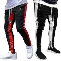 new stripe men sportswear joggers pants fitness trousers bottoms skinny sweatpants casual gyms streetwear autumn