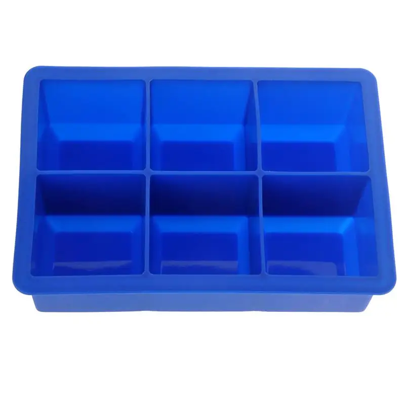 6 квадратных Мягкая силиконовая форма для льда поднос кубика Форма желе пудинга