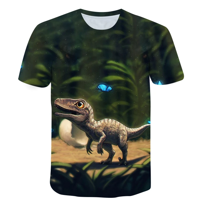 

New Arrival Men's T-shirt Jurassic Dinosaur 3D Printing Men's O-Neck Top Street Fashion Harajuku Clothing