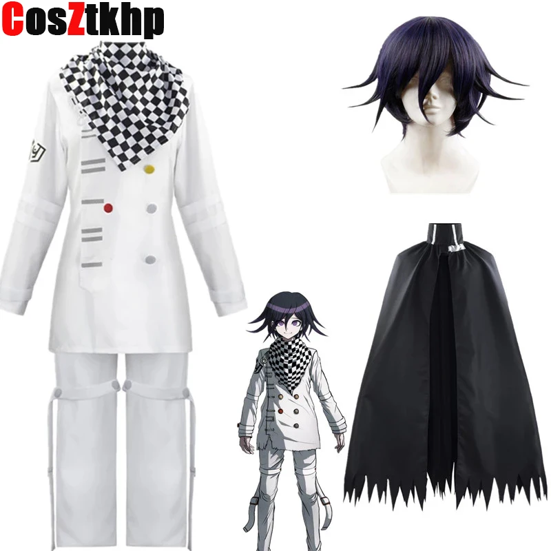 

Костюм для косплея кокичи Ома из «Danganronpa V3», полный комплект униформы, шарф, плащ, аниме, одежда, рисунок, Хэллоуин