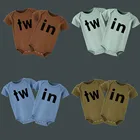 Детский комбинезон Twins, Детский комбинезон для мальчиков и девочек, милый детский комбинезон Tw и с принтом, комбинезон для мальчиков и девочек, детская одежда для близнецов