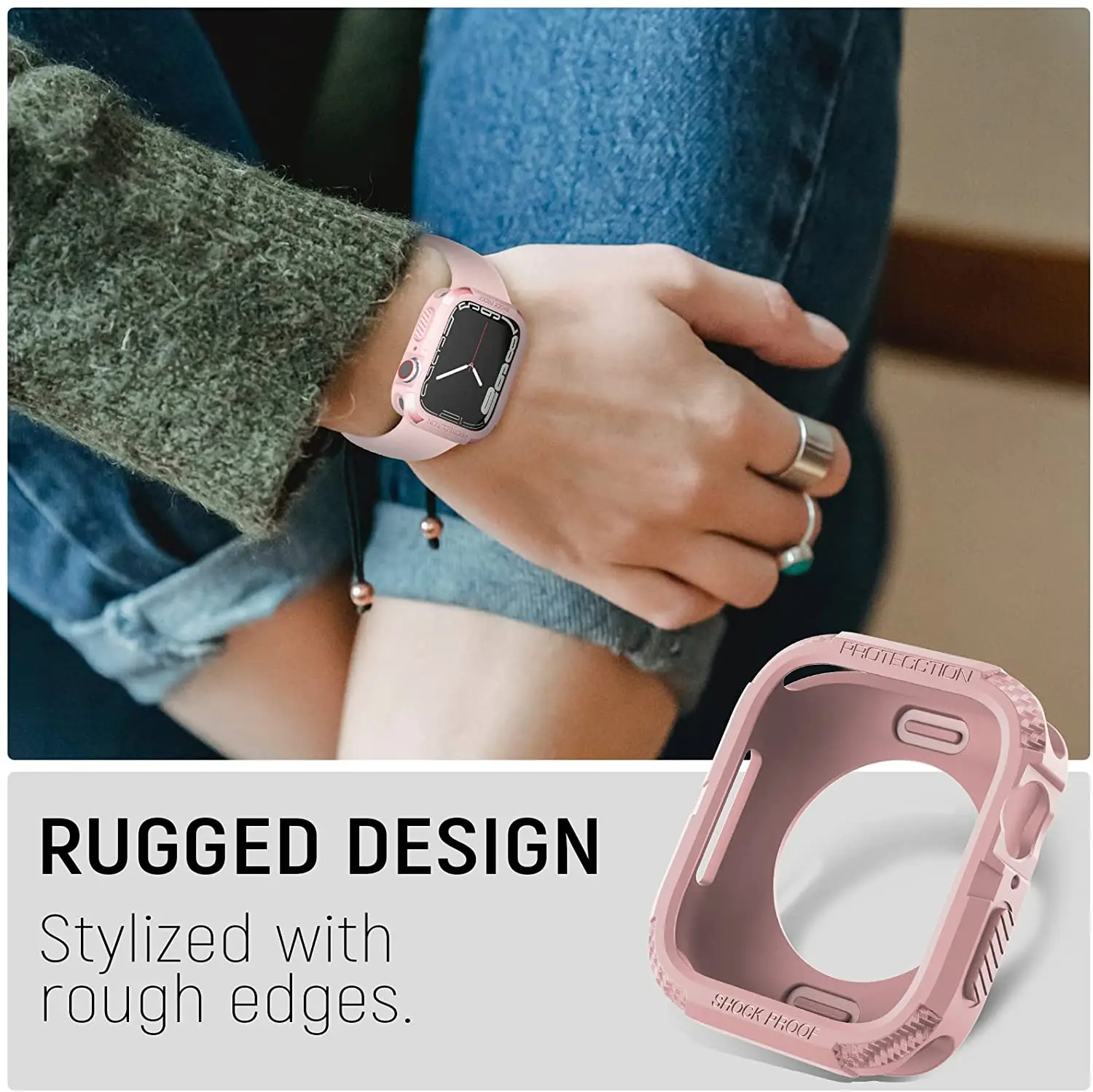 Чехол для Apple Watch Series 7/SE/6/5/4/3/2/1 41 мм 45 38 40 42 44 чехол s мягкий ударопрочный защитный