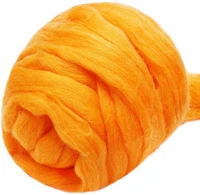 imzay 3 53oz wool roving yarn 100 pure wool chunky yarn spinning wool roving for needle felting wet felting diy%ef%bc%88orange%ef%bc%89