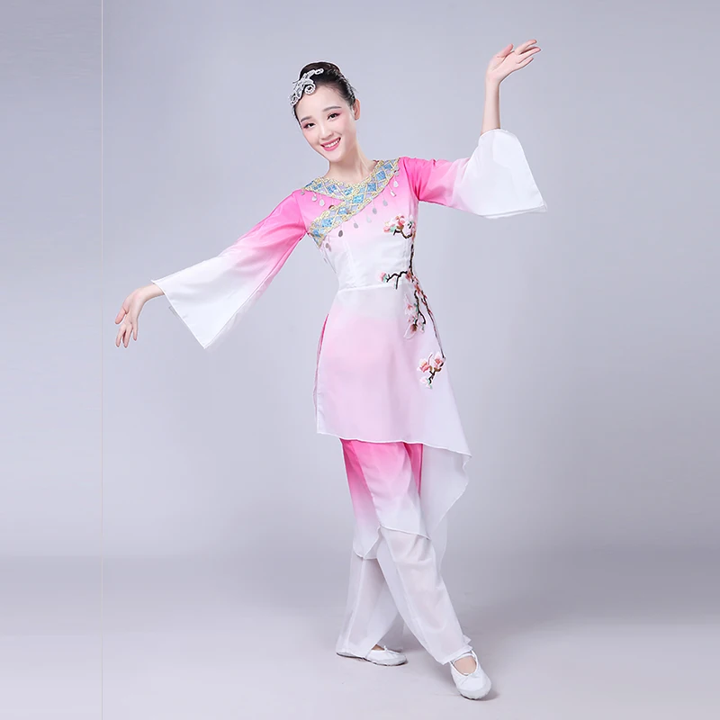 Традиционный китайский танцевальный костюм янгко танец классический веер