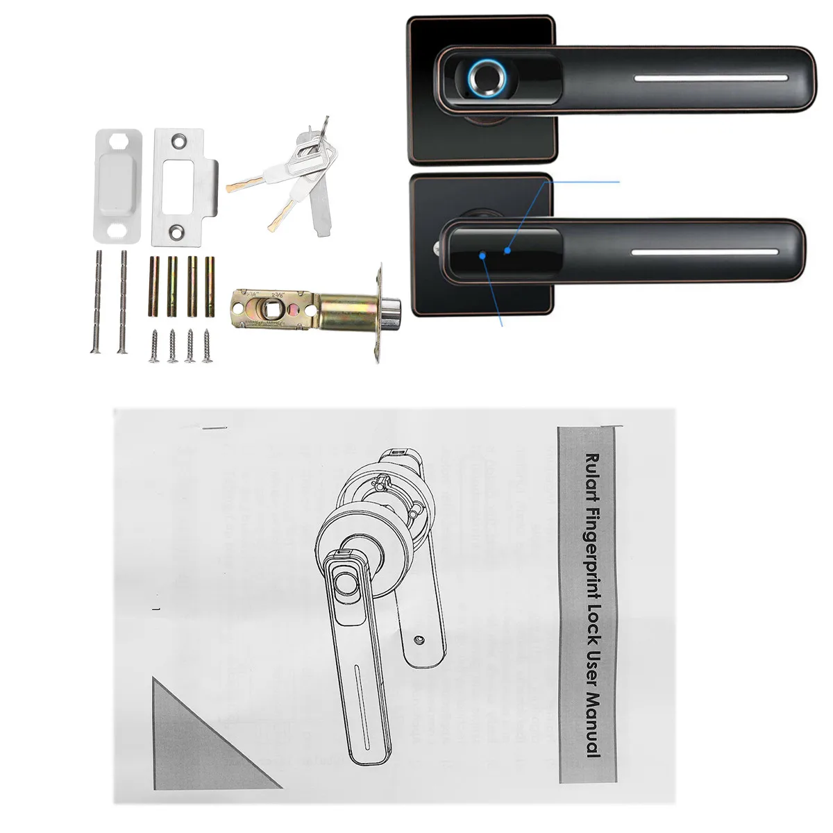 Умный электронный дверной замок с Биометрическим распознаванием отпечатков