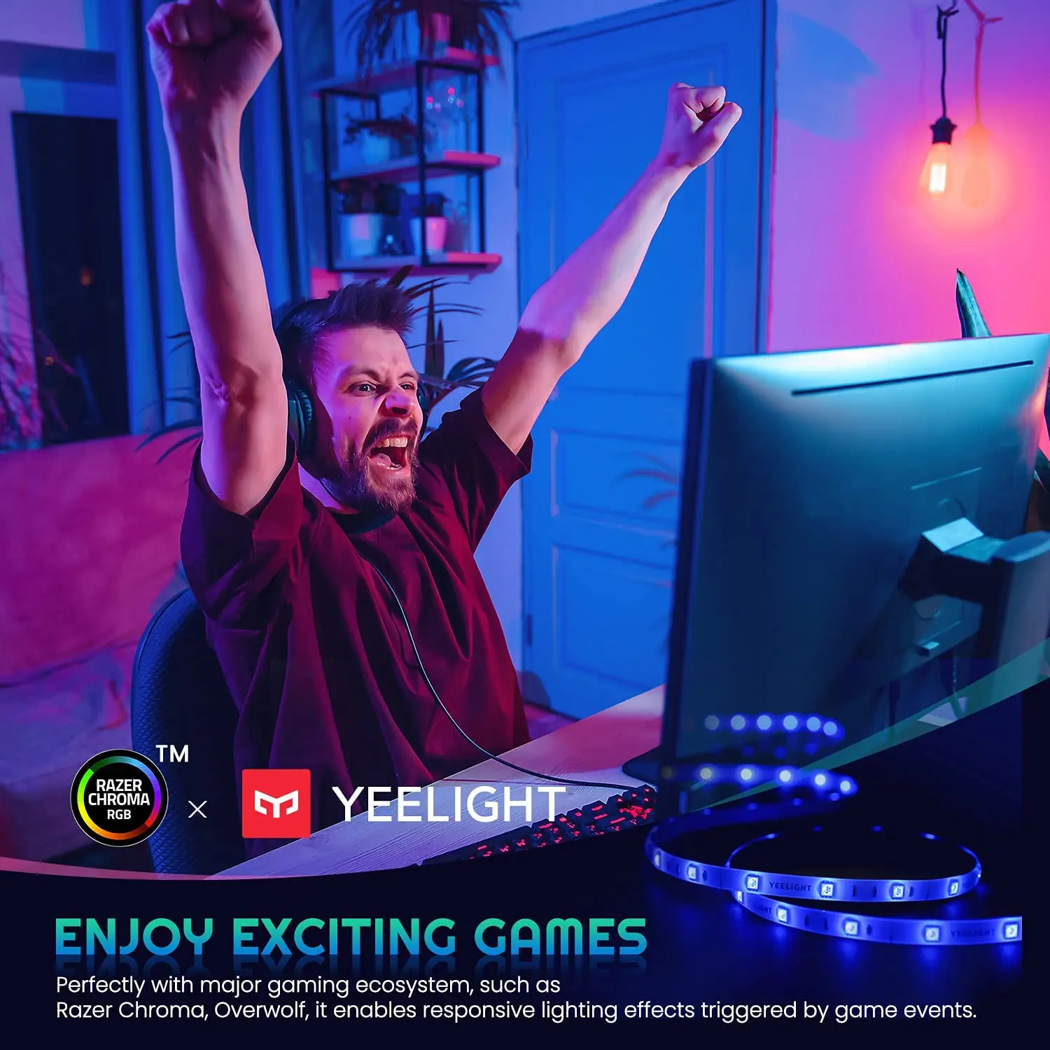Светодиодная лента Yee light RGB светильник S умный для умного дома приложение