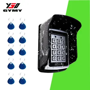 12v hot sale waterproof metal rfid access control keypad with 1000 users 10 key fobs for rfid door access control system free global shipping