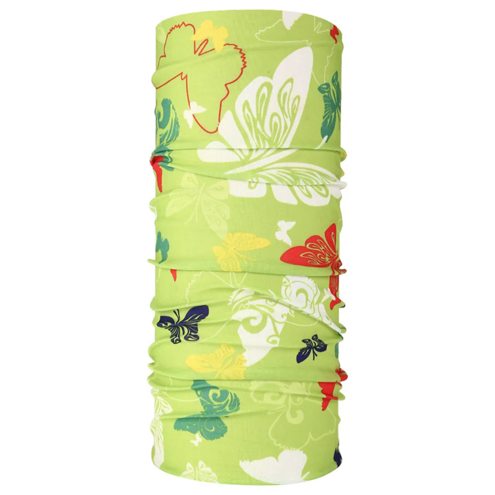 Бандана-бабочка с принтом розовая зеленая фиолетовая для активного отдыха |