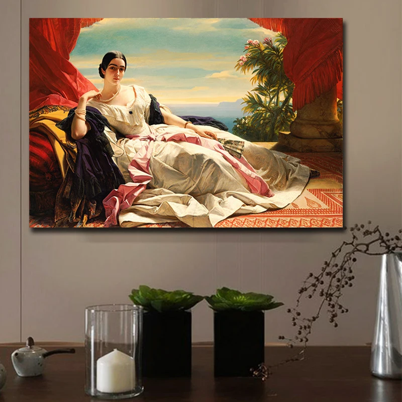 Franz Hal Famous Painting Free Shipping Classical Court Noble Women Oil Canvas Prints Art Decor Picture Home | Дом и сад