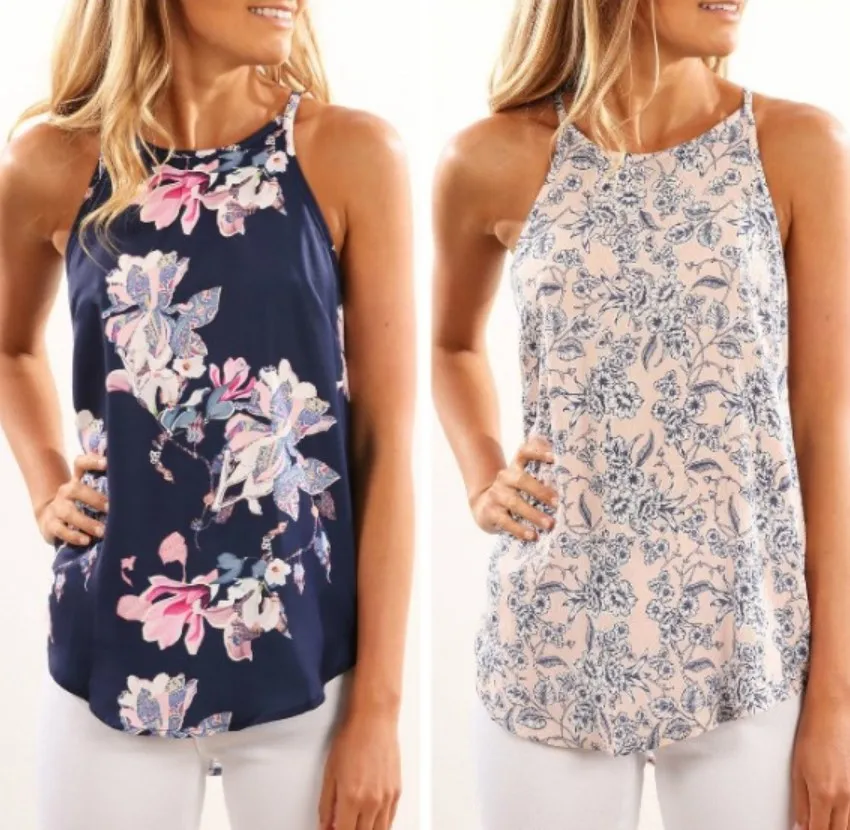 Женская футболка в европейском стиле без рукавов с цифровым принтом жилет на