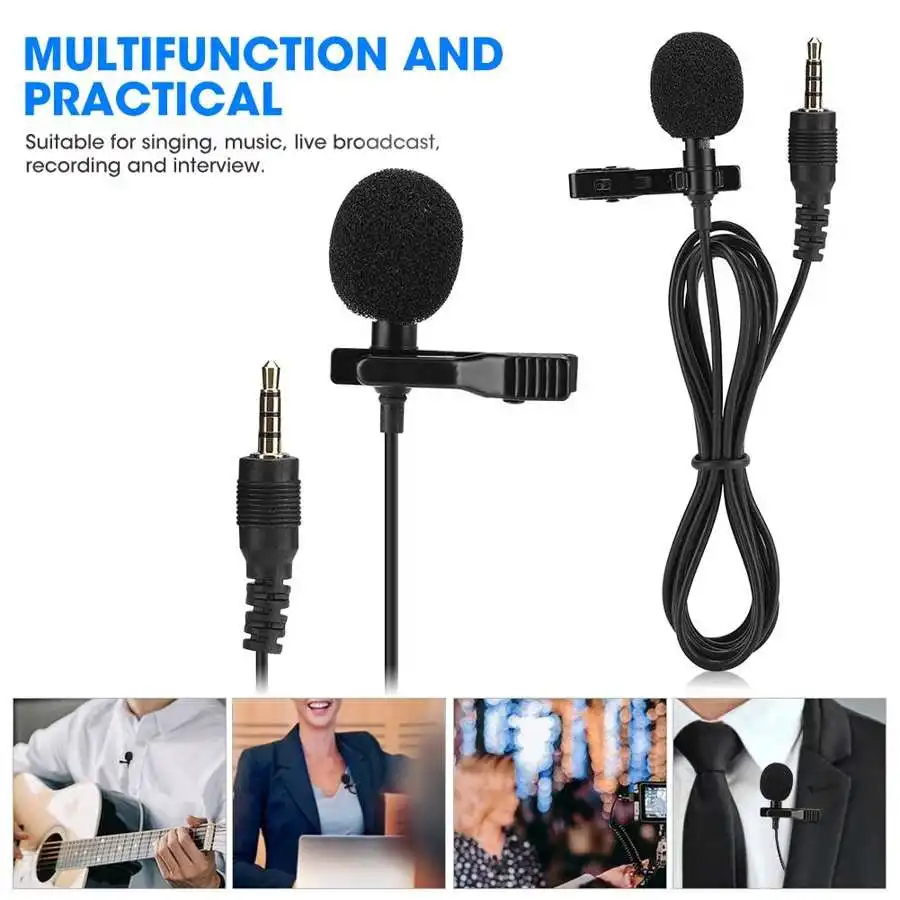 Мини-петличный микрофон 3 5 мм металлический с креплением на лацкан для телефона