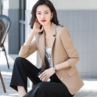 fashion autumn winter notched single breasted jacket korean loose casual black women blazers jackets work wear coat 3x